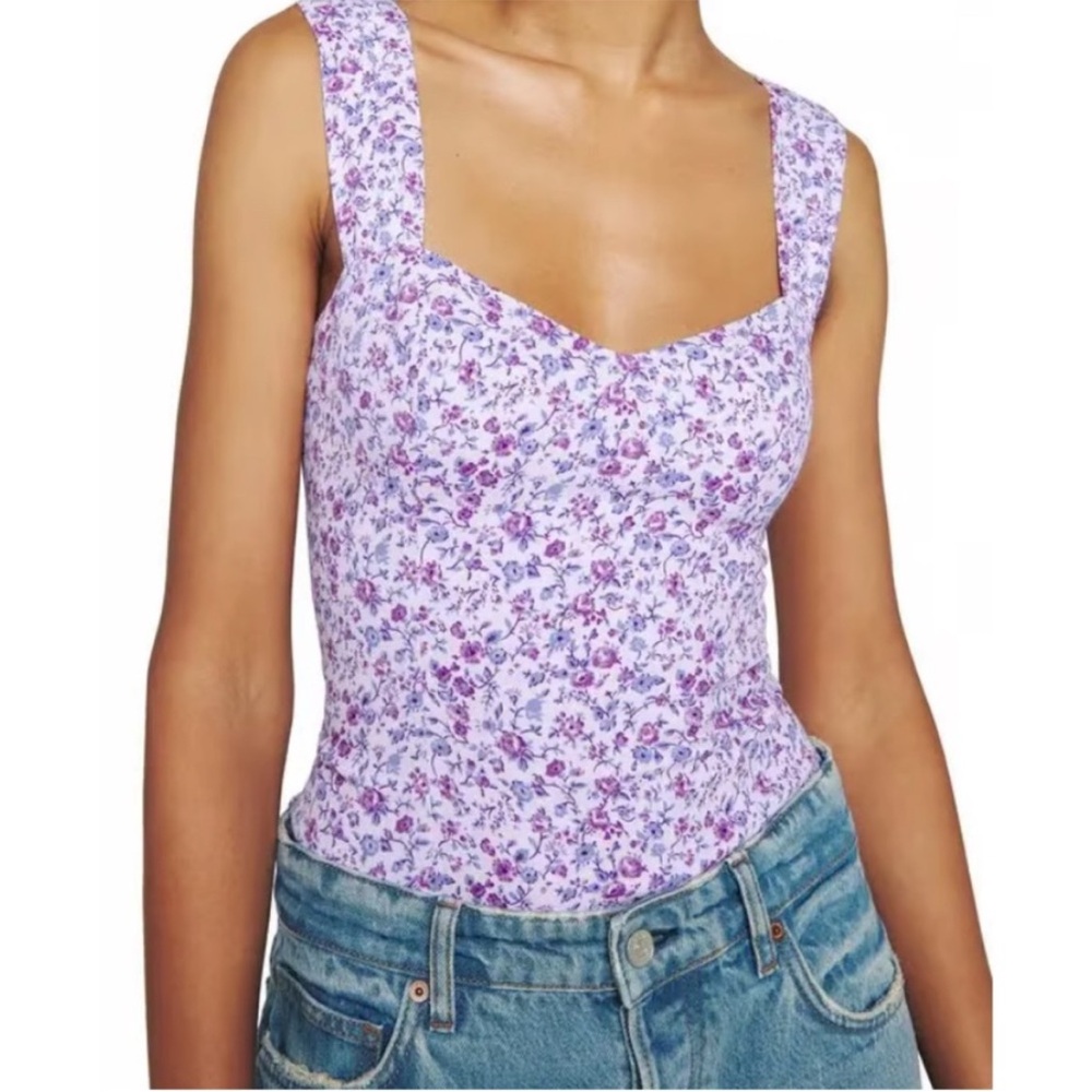 Reformation Hester lilac floral tank top